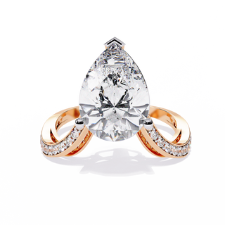 Pear Solitaire Ring