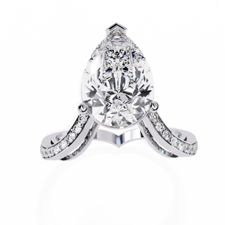 Pear Solitaire Ring