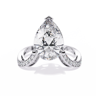 Pear Solitaire Ring
