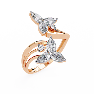Pear Twin Flower Ring