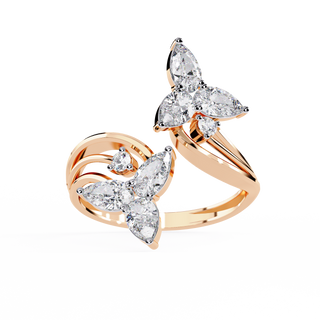 Pear Twin Flower Ring
