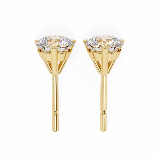 Round Lab Grown Diamond Stud Earrings by Aupulent Jewellery 100% certified lab grown diamonds