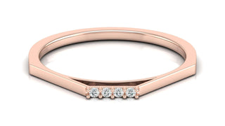 Sleek Gold V-Shape Ring with Diamond Accents by Aupulent Jewellery 100% certified lab grown diamonds
