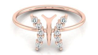 Butterfly Diamond Split Band Ring by Aupulent Jewellery 100% certified lab grown diamonds