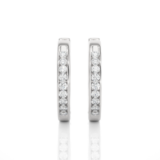 Channel Set Diamond Hoop Earrings by Aupulent Jewellery 100% certified lab grown diamonds