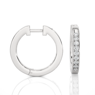 Channel Set Diamond Hoop Earrings by Aupulent Jewellery 100% certified lab grown diamonds