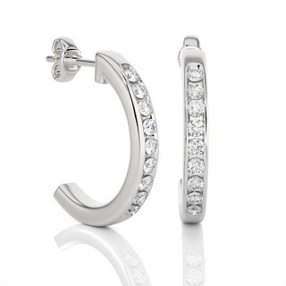 The Crescent Half-Hoop Earrings by Aupulent Jewellery 100% certified lab grown diamonds