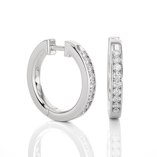 Channel Set Diamond Hoop Earrings by Aupulent Jewellery 100% certified lab grown diamonds