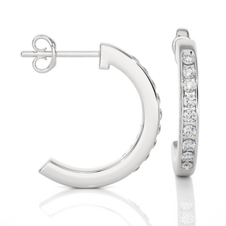 The Crescent Half-Hoop Earrings by Aupulent Jewellery 100% certified lab grown diamonds