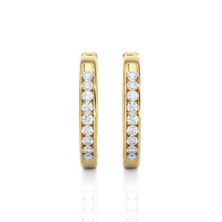 Channel Set Diamond Hoop Earrings by Aupulent Jewellery 100% certified lab grown diamonds