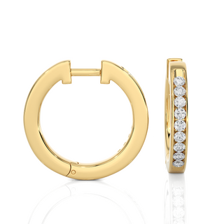 Channel Set Diamond Hoop Earrings by Aupulent Jewellery 100% certified lab grown diamonds