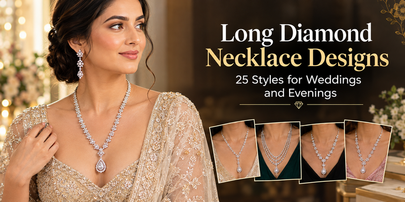 Long Diamond Necklace Designs: 25 Styles for Weddings and Evenings