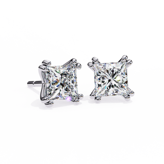 Princess Cut Lab Grown Diamond Stud Earrings