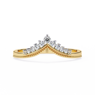 V-Shape Diamond Wedding Band