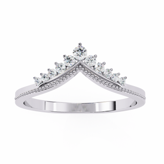 V-Shape Diamond Wedding Band