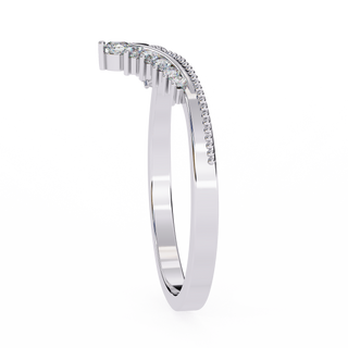 V-Shape Diamond Wedding Band