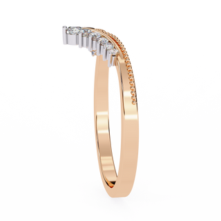 V-Shape Diamond Wedding Band