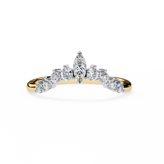 Diamond Wedding Band with Marquise Center