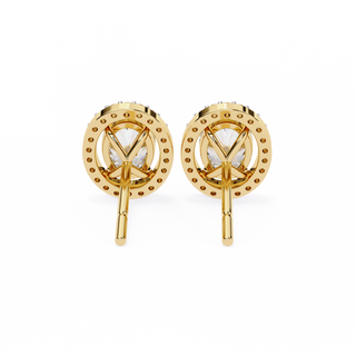 Oval Halo Lab Grown Diamond Earrings