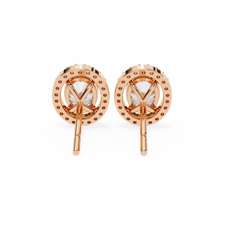 Oval Halo Lab Grown Diamond Earrings
