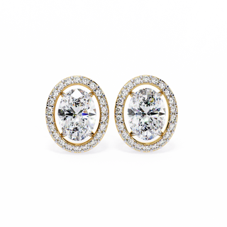 Oval Halo Lab Grown Diamond Earrings