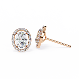 Oval Halo Lab Grown Diamond Earrings