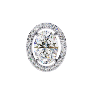 Oval Halo Lab Grown Diamond Earrings