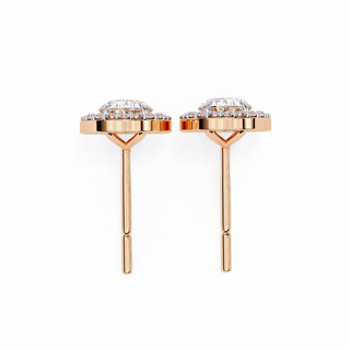 Oval Halo Lab Grown Diamond Earrings
