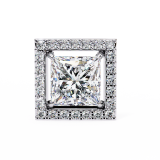 Princess Cut Halo Lab Grown Diamond Pendant