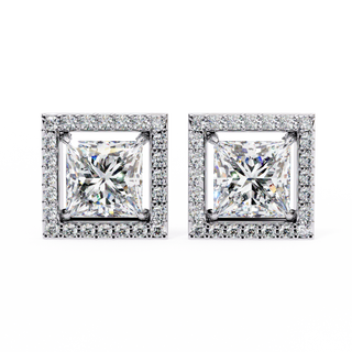 Princess Cut Halo Lab Grown Diamond Pendant