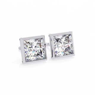 Princess Cut Lab Grown Diamond Stud Earrings