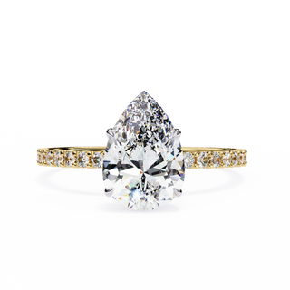 Minimal Pear Solitaire Ring