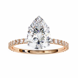 Minimal Pear Solitaire Ring