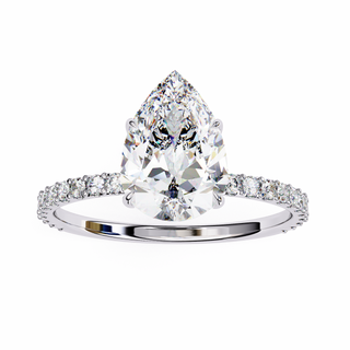 Minimal Pear Solitaire Ring