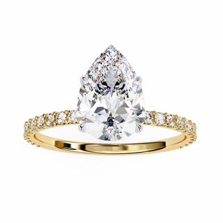 Minimal Pear Solitaire Ring