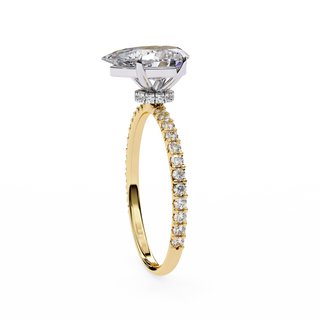 Minimal Pear Solitaire Ring