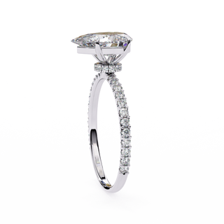 Minimal Pear Solitaire Ring