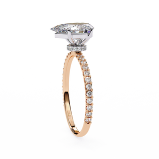 Minimal Pear Solitaire Ring