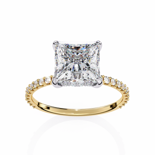 Princess & Round Chevron-Ribbon Ring