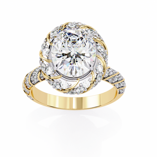 Oval & Round Illusion-Set Statement Ring