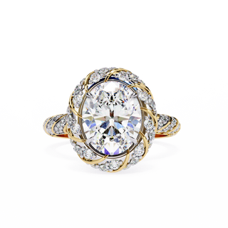 Oval & Round Illusion-Set Statement Ring