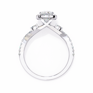 Oval Ribbon-Twist-Bold Solitaire Ring