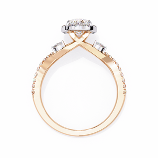 Oval Ribbon-Twist-Bold Solitaire Ring