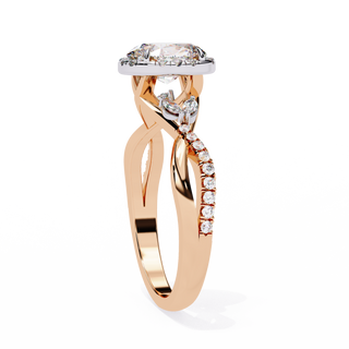 Oval Ribbon-Twist-Bold Solitaire Ring