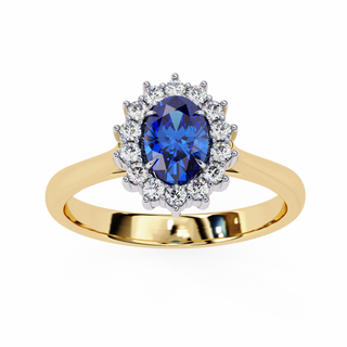 Round Blue Evening Ring