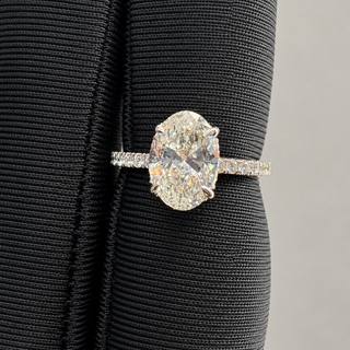 2.50 CT Oval Hidden Halo Lab-Grown Diamond Ring