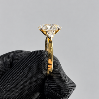 1.70 CT Oval Lab-Grown Diamond Ring with Pear Side Stones