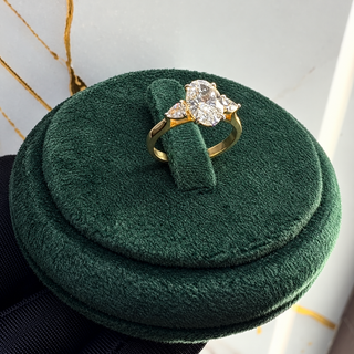 1.70 CT Oval Lab-Grown Diamond Ring with Pear Side Stones
