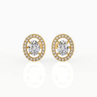 Halo Oval Cut Lab-Grown Diamond Earrings