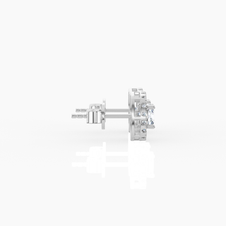 Halo Cushion Solitaire Lab-Grown Diamond Stud Earrings